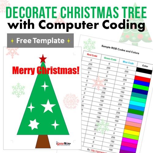 Color Mixing With Coding Decorate Christmas Trees Igamemom Store