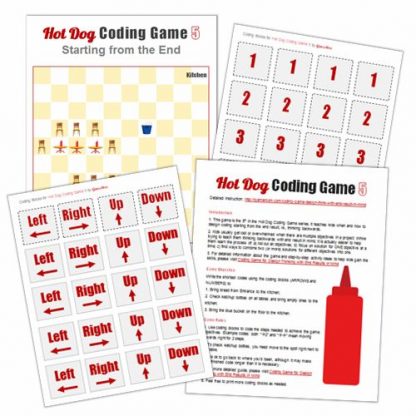 Hot Dog Coding Game 5 Printables